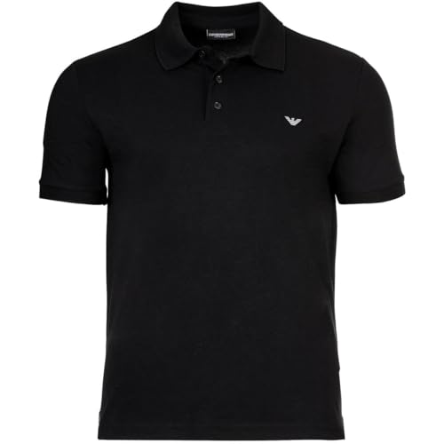EMPORIO ARMANI Herren Polo Beachwear Poloshirt, Schwarz, XXL von EMPORIO ARMANI