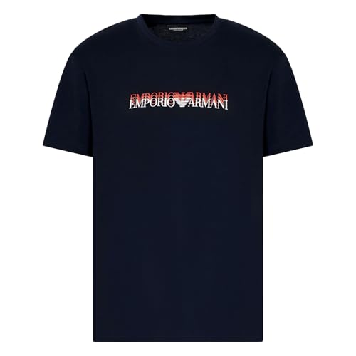 EMPORIO ARMANI Herren Round-Neck T-Shirt, Arm.blu Pr.macrologo, XXL von EMPORIO ARMANI