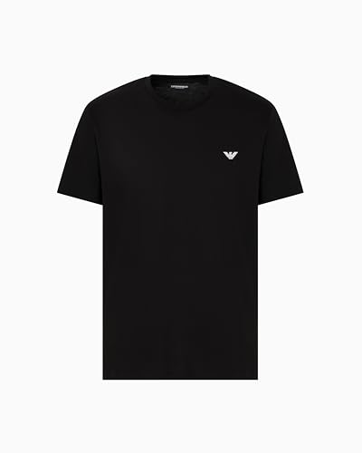 EMPORIO ARMANI Herren Round-Neck T-Shirt, Schwarz, L von EMPORIO ARMANI