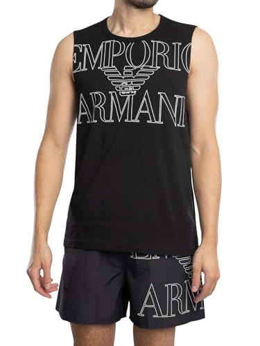 EMPORIO ARMANI Herren Round-Neck T-Shirt, Schwarz, M von EMPORIO ARMANI