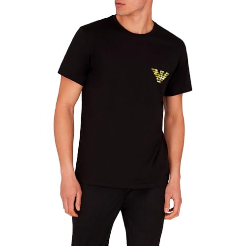 EMPORIO ARMANI Herren Round-Neck T-Shirt, Schwarzer Adler, S von EMPORIO ARMANI