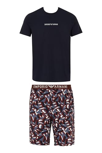 EMPORIO ARMANI Herren Short Pajamas Pyjamaset, Marine/Pr.ea Vintage, M von EMPORIO ARMANI