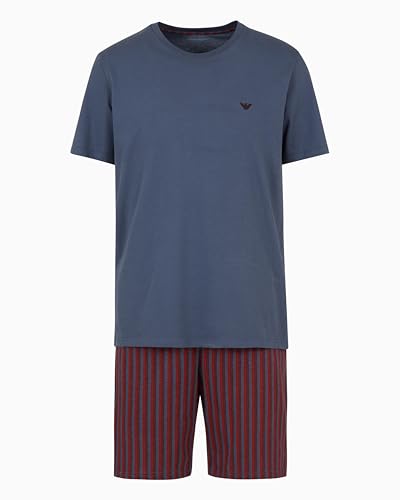 EMPORIO ARMANI Herren Short Pajamas Pyjamaset, Vintage/Vert.Streifen, L von EMPORIO ARMANI