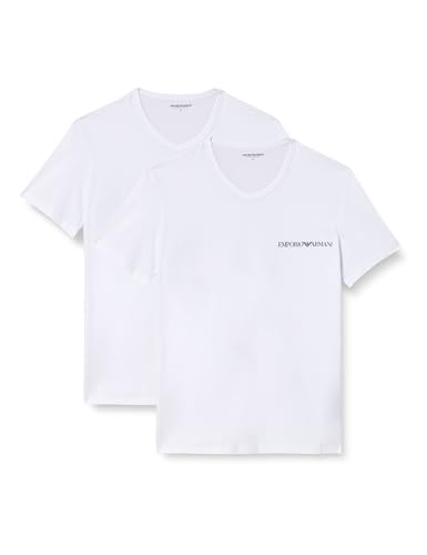 EMPORIO ARMANI Man Core Logoband 2-Pack V Neck T-Shirt White L, weiß/weiß, L von EMPORIO ARMANI
