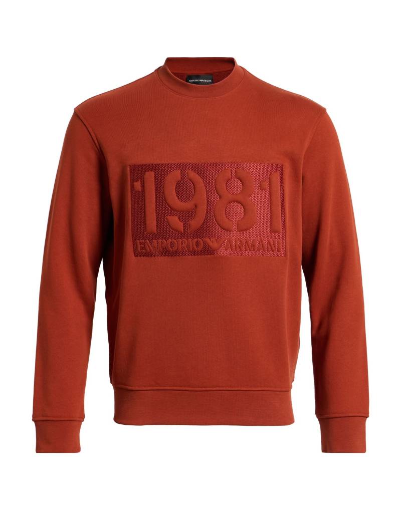 EMPORIO ARMANI Sweatshirt Herren Rostrot von EMPORIO ARMANI