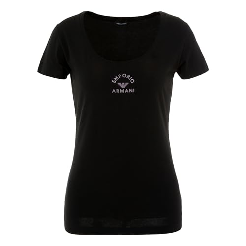 Emporio Armani Damen Shirt U-Neck Loungewear Shirt T-Shirt S/S U-Neck, Farbe:Schwarz, Artikel:-00020 black, Größe:XL von EMPORIO ARMANI