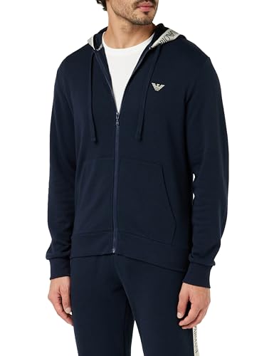 Emporio Armani Herren Iconic Terry Sweater T-Shirt, Marine, XL EU von EMPORIO ARMANI