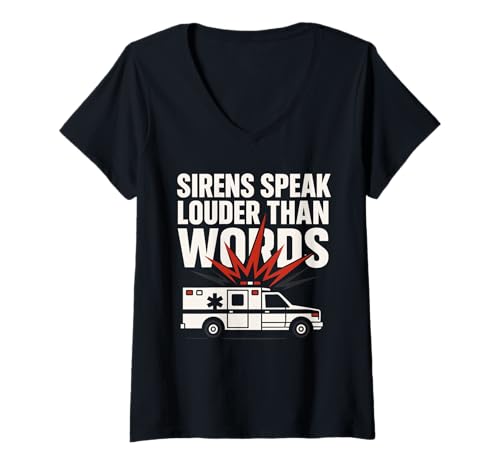 Damen EMT Rettungssanitäter Ersthelfer EMT Life Emergency Medical T-Shirt mit V-Ausschnitt Damen EMT Rettungssanitäter Ersthelfer EMT Life Emergency Medical T-Shirt mit V-Ausschnitt von EMS Pride Ambulance Crew EMT Lifestyle Save Lives