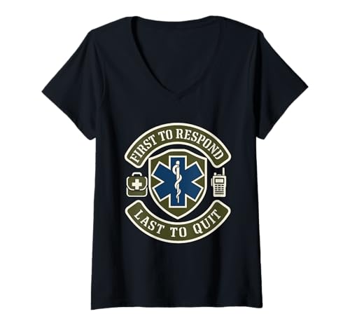 Damen EMT Rettungssanitäter Ersthelfer EMT Life Emergency Medical T-Shirt mit V-Ausschnitt Damen EMT Rettungssanitäter Ersthelfer EMT Life Emergency Medical T-Shirt mit V-Ausschnitt von EMS Pride Ambulance Crew EMT Lifestyle Save Lives