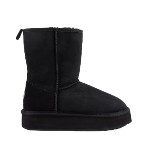 EMU Australia Women's Stinger Lo Flatform Sheepskin Boot, Black, Size 40 von EMU