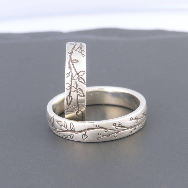 Handgemachte Sterling Silber Ast Ehering Natur Inspirierter Ring von EMWmetalworks