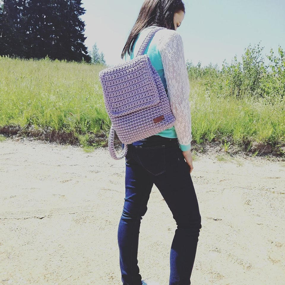 Gehäkelter Rucksack, Gehäkelter Strickrucksack, Handgemachter Damenrucksack, Gestrickter Sommerrucksack, Geschenk Für Sie, Rucksack Geldbörse von EMiCraftsLT