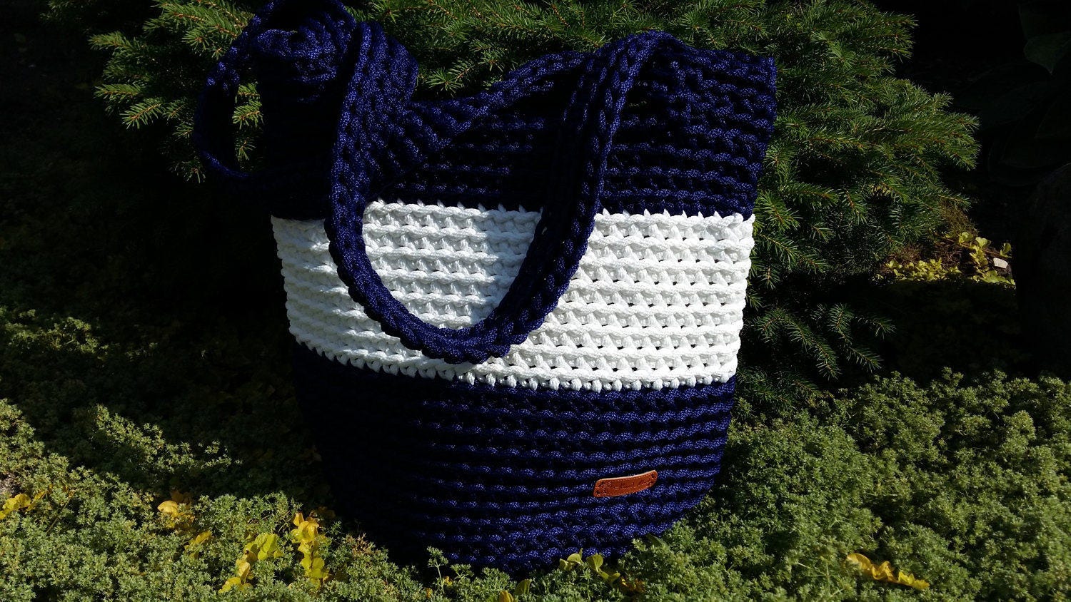Häkeln Einkaufstasche, Gestrickte Umhängetasche, Häkeln Seil Geldbörse, Strand-Ferientasche, Große Sommertasche, Handtasche, Lässige Tasche von EMiCraftsLT