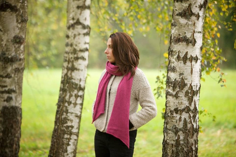 Langer Wollschal, Strickschal, Rosa Schal, Damenschal, Schlauchschal, Oversized Schal Für Frauen von EMiCraftsLT