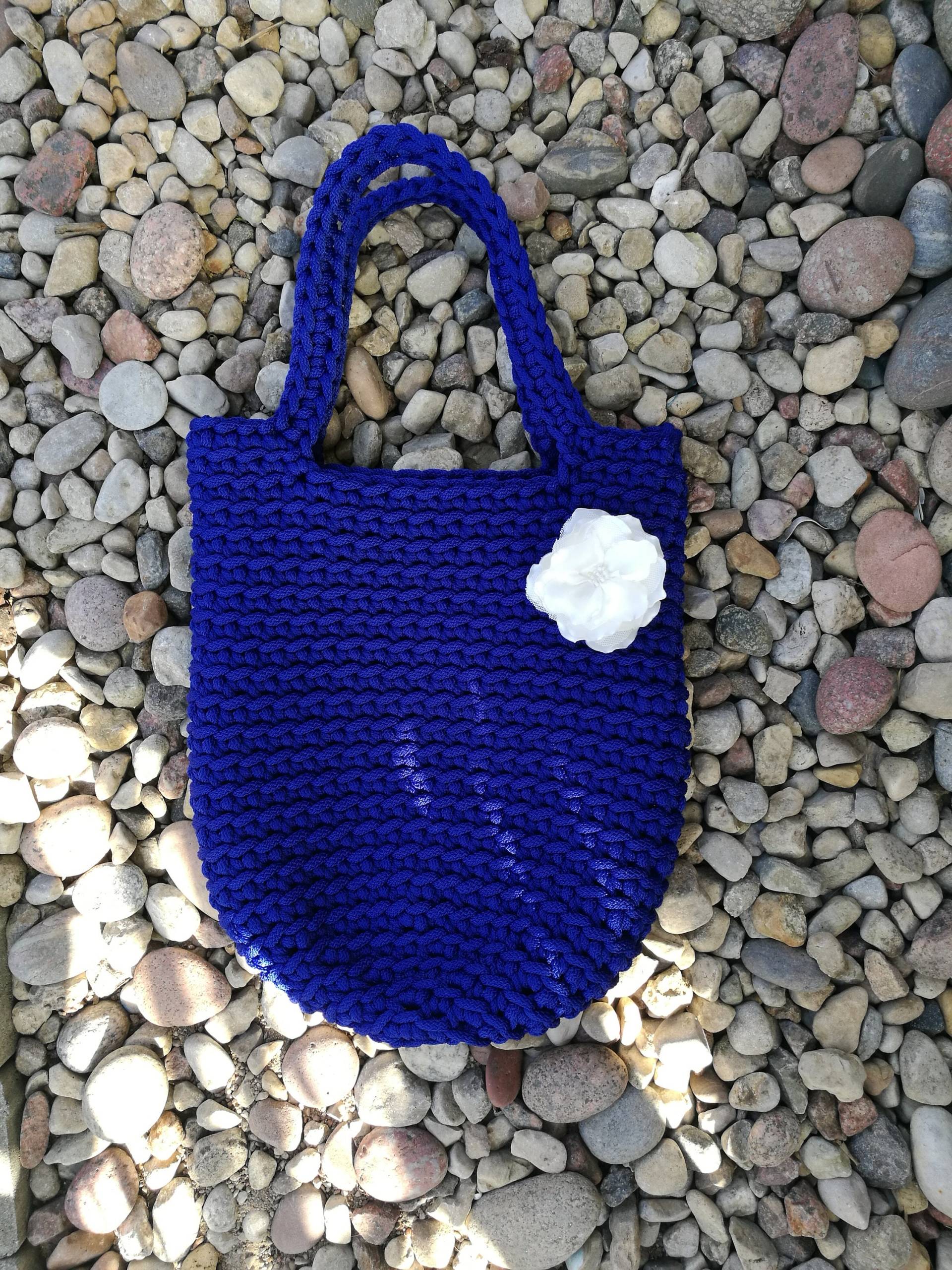 Mädchen Gehäkelte Tasche, Gewebte Handtasche, Kleine Geburtstagsgeschenk, Gehäkelte Mädchentasche, Rosa Seiltasche, Schultertasche von EMiCraftsLT