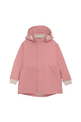 EN FANT ENJacket Kinder Mädchen Jacke Windbreaker Outdoor abnehmbare Kapuze Druckknöpfe Eingrifftaschen Regular Fit, Farbe:Old Rose (5516), Größe:92 von EN FANT