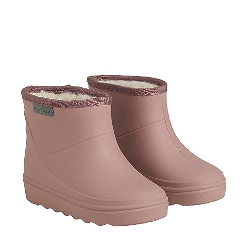 EnFant – Premium-Wollfutter, isoliert, wasserdicht, Winterstiefel – Regen-Mud-Stiefel – nachhaltig und recycelbar, Alte Rose - kurz, 8 Toddler von EN FANT