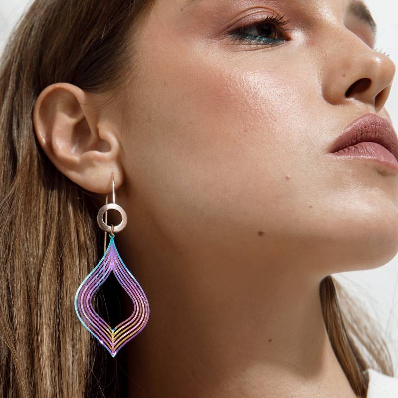 Iris Rose Gold Regenbogen Ohrringe Iris Rose Gold Regenbogen Ohrringe von ENAENAshop