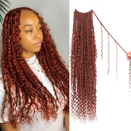 Enbeautiful Boho Faux Locs Crochet Hair 9 Packs 24 Inch Pre-Looped Goddess Soft Locs with Curly Ends Bohemian River Loc Crochet Hair Extensions for Women, 350# Enbeautiful Boho Faux Locs Crochet Hair 9 Packs 24 Inch Pre-Looped Goddess Soft Locs with Curly Ends Bohemian River Loc Crochet Hair Extensions for Women, 350# von ENBEAUTIFUL