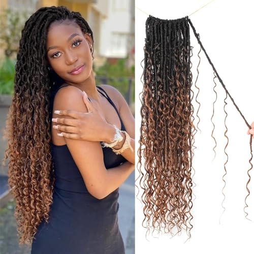 Enbeautiful Boho Faux Locs Häkelhaar, 9 Packungen, 24 Zoll Pre-Looped Goddess Soft Locs mit Curly Ends Bohemian River Loc Crochet Hair Extensions for Women, 1b/4/30# Enbeautiful Boho Faux Locs Häkelhaar, 9 Packungen, 24 Zoll Pre-Looped Goddess Soft Locs mit Curly Ends Bohemian River Loc Crochet Hair Extensions for Women, 1b/4/30# von ENBEAUTIFUL