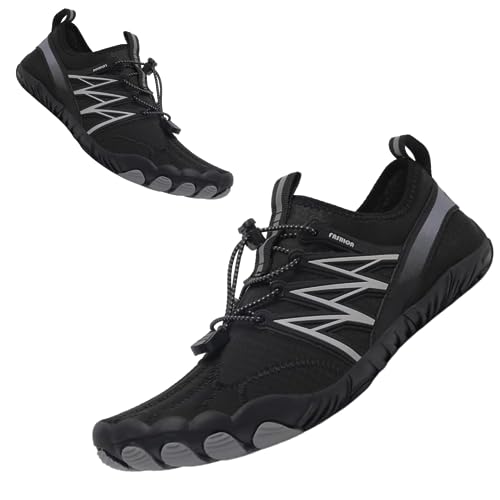 ENCOMAG Badeschuhe Barfußschuhe Damen Herren Wasserschuhe Leicht Schnell Trocknend Traillaufschuhe Atmungsaktiv rutschfest Fitnessschuhe Aquaschuhe Gr.36-47 von ENCOMAG