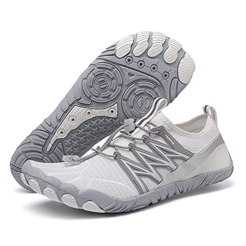 ENCOMAG Badeschuhe Barfußschuhe Damen Herren Wasserschuhe Leicht Schnell Trocknend Traillaufschuhe Atmungsaktiv rutschfest Fitnessschuhe Aquaschuhe Gr.36-47 von ENCOMAG