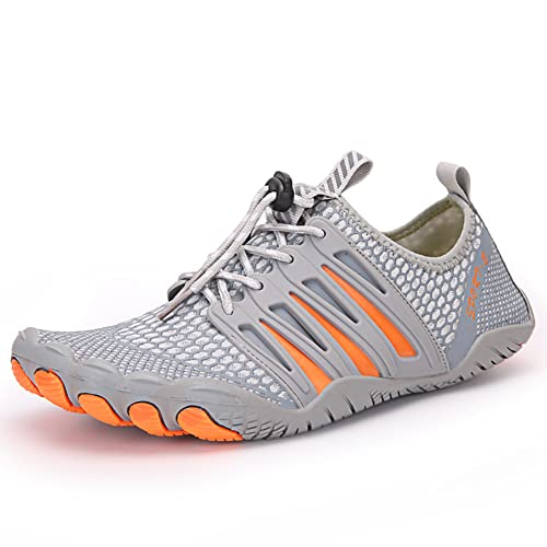 ENCOMAG Damen Herren Barfußschuhe Unisex Traillaufschuhe Leicht Atmungsaktiv Wasserschuhe Schnell Trocknend rutschfeste Fitnessschuhe mit Breite Zehe von ENCOMAG