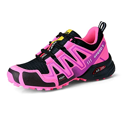 ENCOMAG Damen Wanderschuhe, Ultra Leicht Atmungsaktiv Trekking- & Wanderschuhe rutschfeste Sneaker, Outdoor Stabil und Gedämpft Trekkingschuhe, B11 Damen Rosa, 42 EU, (FSL13) von ENCOMAG