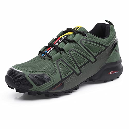 ENCOMAG Herren Wanderschuhe, Ultra Leicht Atmungsaktiv Trekking- & Wanderschuhe rutschfeste Sneaker, Outdoor Stabil und Gedämpft Trekkingschuhe, A06 Grün, 39 EU, FSL13 von ENCOMAG