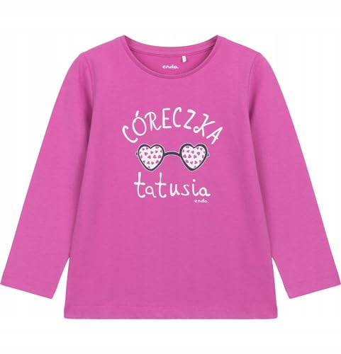 Endo Langarm-Bluse Mädchen Kinder Blumenherz rosa, Rosa, 146 von ENDO