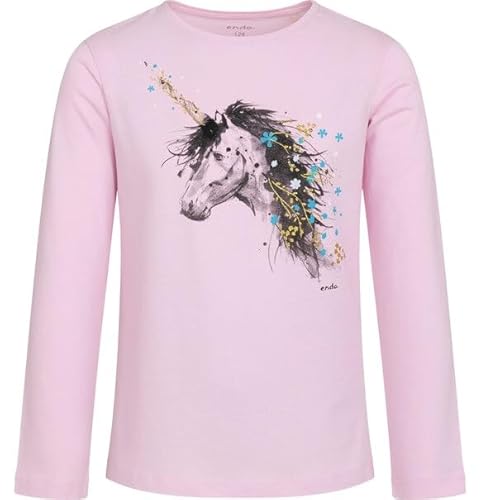 Endo Langarmshirt Mädchen Kinder mit Einhorn, Rosa, 110 von ENDO