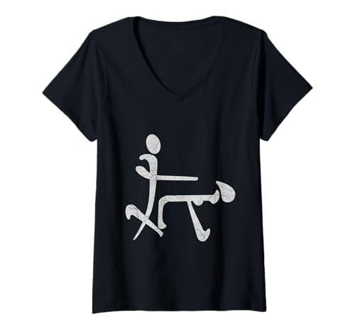 Damen Antikes chinesisches Kamasutra Pinyin-Symbol, Humor inspiriert T-Shirt mit V-Ausschnitt Damen Antikes chinesisches Kamasutra Pinyin-Symbol, Humor inspiriert T-Shirt mit V-Ausschnitt von ENDU Designs - Funny Humor Inspired Apparel