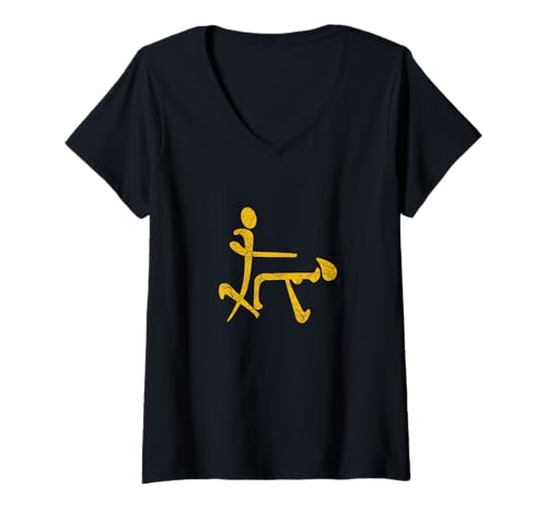 Damen Antikes chinesisches Kamasutra Pinyin-Symbol, Humor inspiriert T-Shirt mit V-Ausschnitt Damen Antikes chinesisches Kamasutra Pinyin-Symbol, Humor inspiriert T-Shirt mit V-Ausschnitt von ENDU Designs - Funny Humor Inspired Apparel