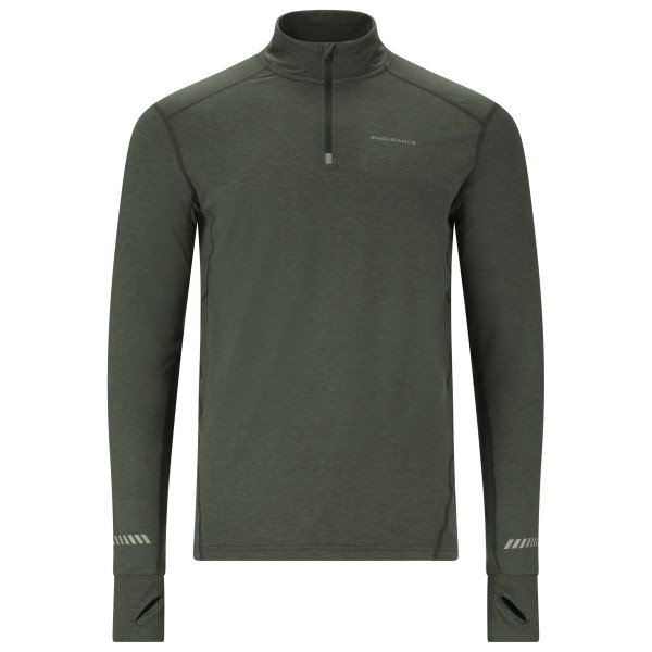 ENDURANCE - Tune Melange Midlayer - Longsleeve Gr L oliv/grau von ENDURANCE