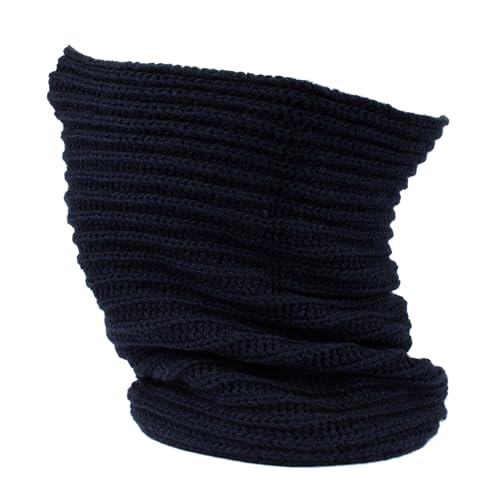 Mütze Halswärmer 30% Kaschmir 70% Merinowolle Winter Herren Damen Ringschal, dunkelblau, Regular von ENEA CASHMERE