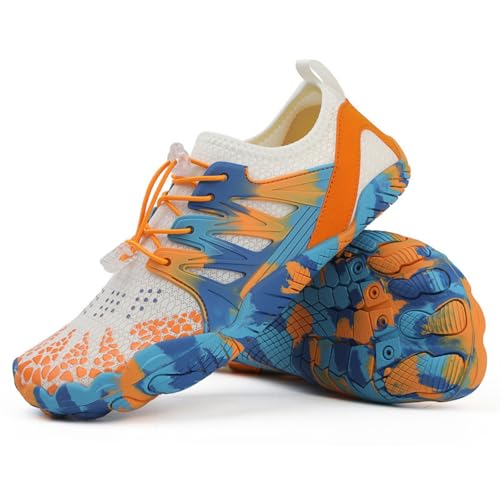 ENEN Badeschuhe Damen Herren 35-42, Barfuss Schuhe Unisex Barfußschuhe Leicht Atmungsaktiv Wasserschuhe rutschfest Schnelltrocknend für Sommer Outdoor-Aktivitäten (35,Y313 Blau) von ENEN