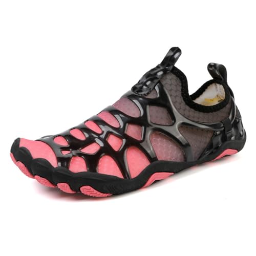 ENEN Badeschuhe Damen Herren 35-42, Barfuss Schuhe Unisex Barfußschuhe Leicht Atmungsaktiv Wasserschuhe rutschfest Schnelltrocknend für Sommer Outdoor-Aktivitäten (36,1725 Rotrosa) von ENEN