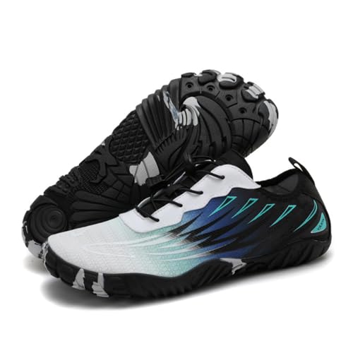ENEN Badeschuhe Damen Herren 35-42, Barfuss Schuhe Unisex Barfußschuhe Leicht Atmungsaktiv Wasserschuhe rutschfest Schnelltrocknend für Sommer Outdoor-Aktivitäten (37,002 Schwarzweiß) von ENEN