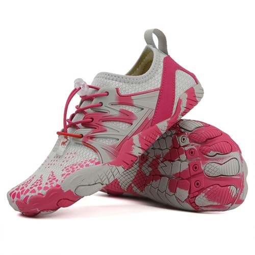 ENEN Badeschuhe Damen Herren 35-42, Barfuss Schuhe Unisex Barfußschuhe Leicht Atmungsaktiv Wasserschuhe rutschfest Schnelltrocknend für Sommer Outdoor-Aktivitäten (37,Y313 Pink) von ENEN