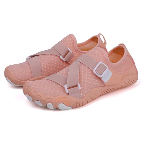 ENEN Badeschuhe Damen Herren 35-42, Barfuss Schuhe Unisex Barfußschuhe Leicht Atmungsaktiv Wasserschuhe rutschfest Schnelltrocknend für Sommer Outdoor-Aktivitäten (38,1001 Rosa) von ENEN