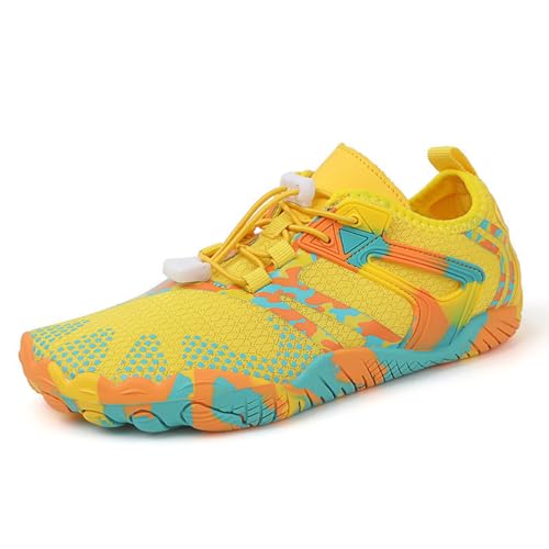 ENEN Badeschuhe Damen Herren 35-42, Barfuss Schuhe Unisex Barfußschuhe Leicht Atmungsaktiv Wasserschuhe rutschfest Schnelltrocknend für Sommer Outdoor-Aktivitäten (38,1035 Gelb) von ENEN