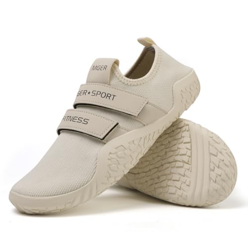 ENEN Badeschuhe Damen Herren 35-42, Barfuss Schuhe Unisex Barfußschuhe Leicht Atmungsaktiv Wasserschuhe rutschfest Schnelltrocknend für Sommer Outdoor-Aktivitäten (39,LS68 Beige) von ENEN