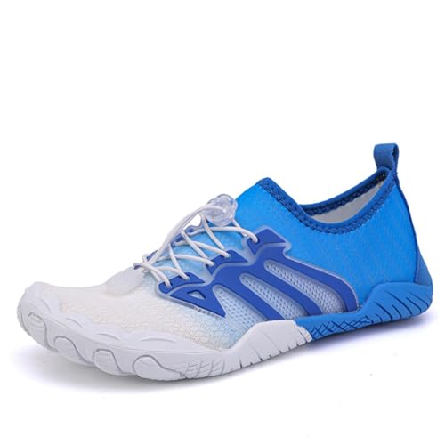 ENEN Badeschuhe Damen Herren 35-42, Barfuss Schuhe Unisex Barfußschuhe Leicht Atmungsaktiv Wasserschuhe rutschfest Schnelltrocknend für Sommer Outdoor-Aktivitäten (41,207 Weißblau) von ENEN