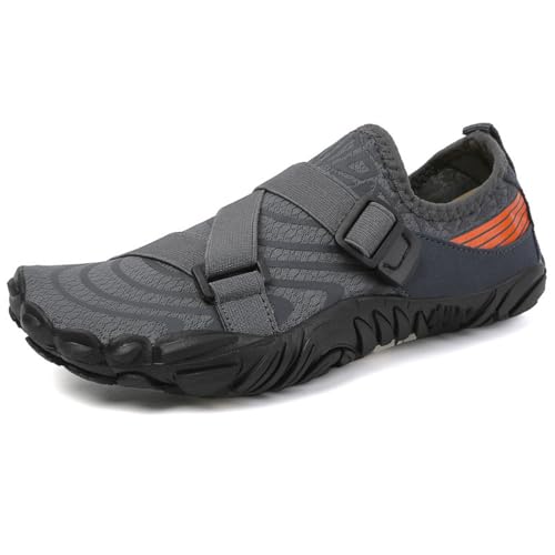 ENEN Badeschuhe Damen Herren 35-42, Barfuss Schuhe Unisex Barfußschuhe Leicht Atmungsaktiv Wasserschuhe rutschfest Schnelltrocknend für Sommer Outdoor-Aktivitäten (42,1008 Grau) von ENEN