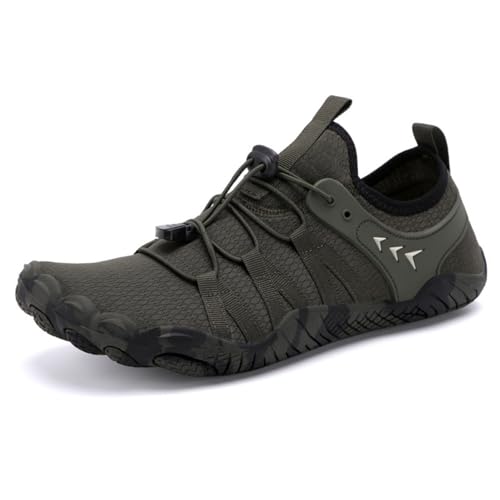 ENEN Badeschuhe Damen Herren 35-42, Barfuss Schuhe Unisex Barfußschuhe Leicht Atmungsaktiv Wasserschuhe rutschfest Schnelltrocknend für Sommer Outdoor-Aktivitäten (42,W-31 Armeegrün) von ENEN