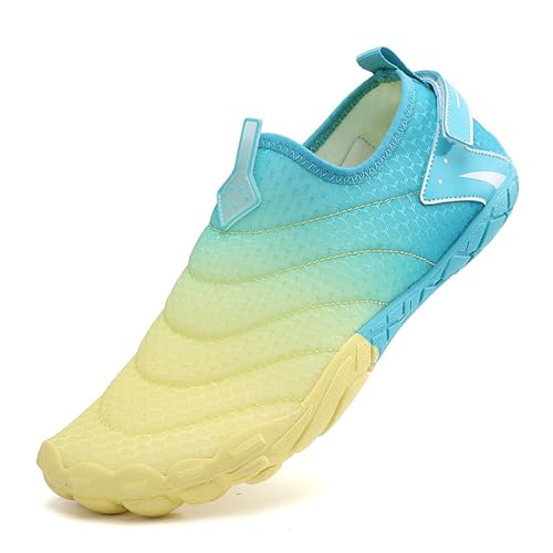 ENEN Barfuss Schuhe Damen, Farbverlauf Paare Wasserschuhe Strandschuhe Schwimmschuhe Aquaschuhe mit Drainageloch, Sommer Atmungsaktiv Outdoor Fitnessschuhe Sport Traillaufschuhe von ENEN