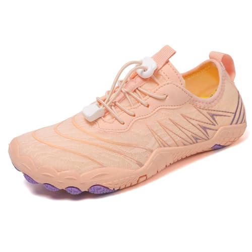 ENEN Barfuss Schuhe Damen, Leicht rutschfest Barfußschuhe Herren, Schnelltrocknend Barfußschuhe,Wasserschuhe Damen mit Drainageloch,Wasserschuhe für Outdoor-Aktivitäten 35-46 EU (Rosa,35) von ENEN