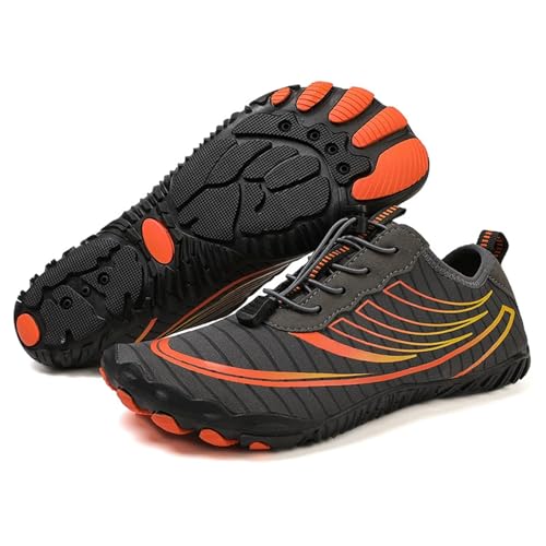 ENEN Barfuss Schuhe Damen, rutschfest Atmungsaktiv Barfußschuhe Herren, Schnelltrocknend Barfußschuhe,Wasserschuhe Damen mit Drainageloch,Wasserschuhe für Outdoor-Aktivitäten 35-46 EU (Grau,35) von ENEN
