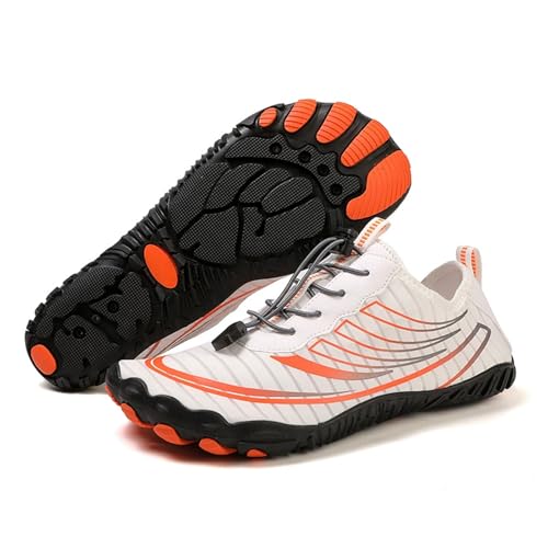 ENEN Barfuss Schuhe Damen, rutschfest Atmungsaktiv Barfußschuhe Herren, Schnelltrocknend Barfußschuhe,Wasserschuhe Damen mit Drainageloch,Wasserschuhe für Outdoor-Aktivitäten 35-46 EU (Weiß,38) von ENEN