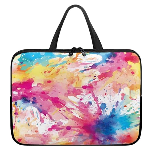 ENEN Bunte Spritzfarbe Laptoptasche Wasserdicht Laptop Taschen, Laptop Tasche Business Büro Arbeit Computertasche, Schlanke Notebook Tasche für Herren Frauen (Farbenfroh 7,17’’) von ENEN